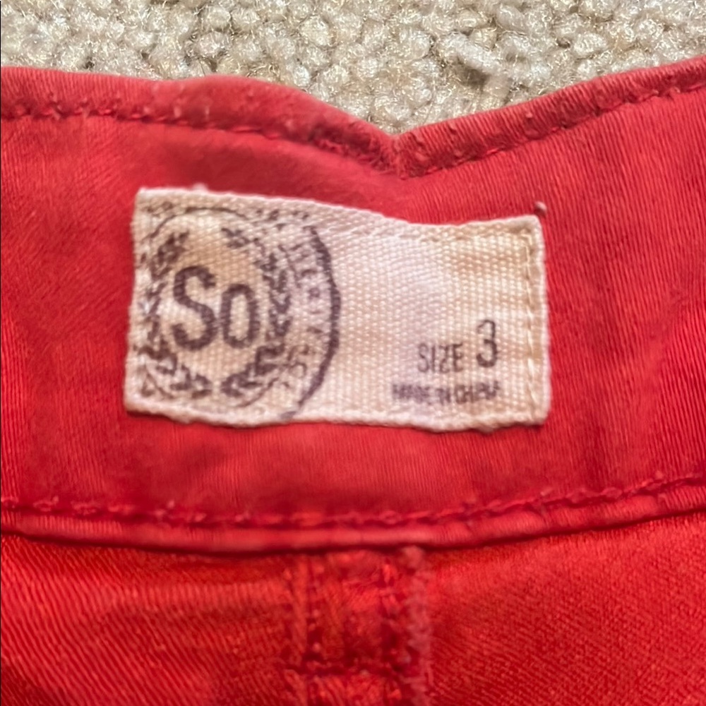 Red Jean Shorts - Picture 3 of 3